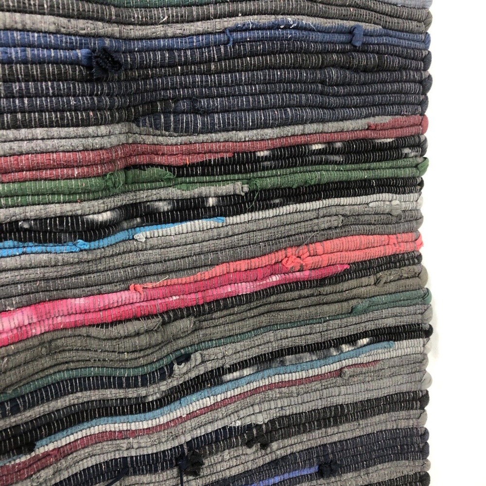 Indian Handmade Chindi Rag Rug Small Rug Ft Throw Rug Washable Hippie Recycled - Picture 10 of 12